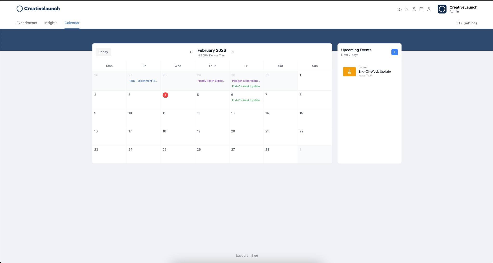 CreativeLaunch Calendar